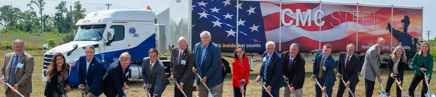 cmc steel ground breaking shovel ceremony in berkeley county, wv